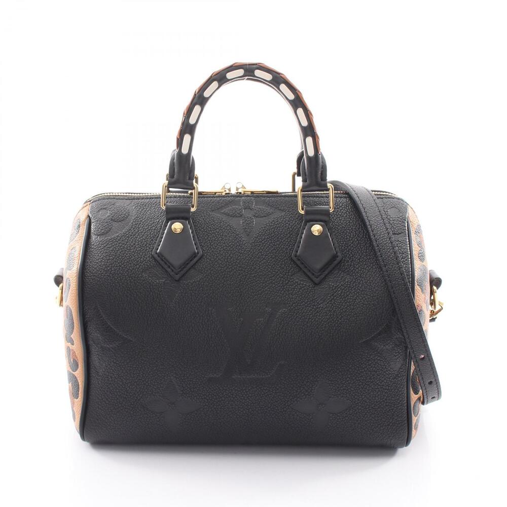 Louis Vuitton Speedy Bandouliere Wild 2Way Shoulder Bag Leather Noir Black